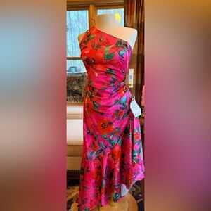 Eliza J One Shoulder Floral Dress 4P